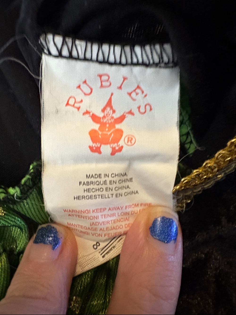 Rubie's Black and Green Velvet Medieval Princess Dress - Picture 3 of 4